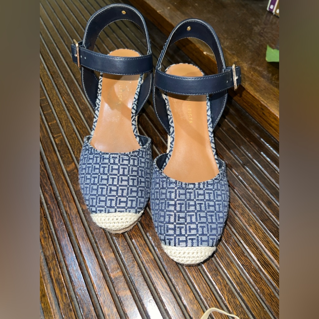 Tommy Hilfiger Blue Patterned Espadrilles 7.5